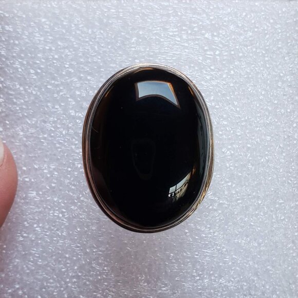 Big Unisex 925 BLACK ONYX Sterling Silver Ring Huge Large Women's Men's Jewelry - Picture 12 of 12